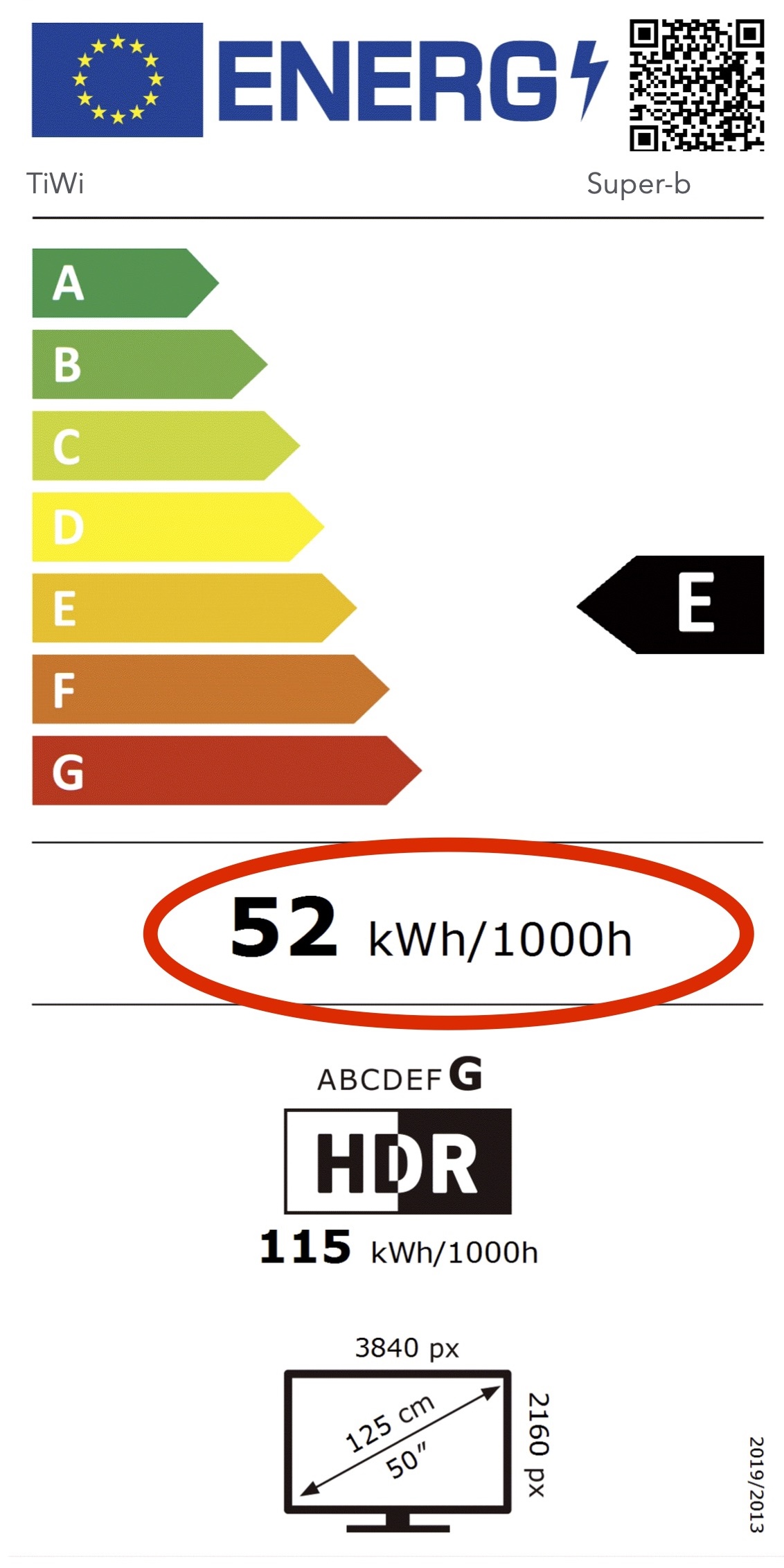 Energieetikette des Fernsehgeräts