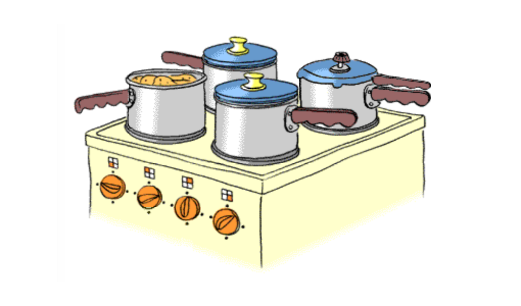 Kochen und Kochtöpfe